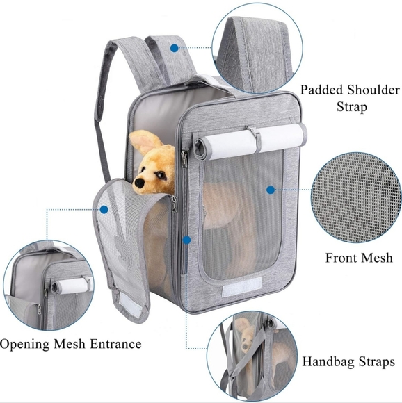 NWOT Petseek 2 in 1 Soft-Sided Airline Approved Backpack Travel Pet Carrier - Picture 10 of 16